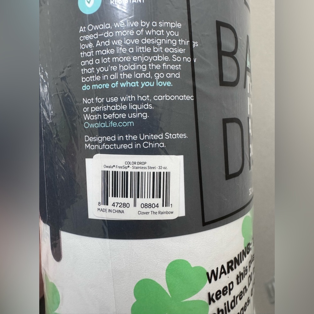 NWT Owala Color Drop 32oz FreeSip “CLOVER THE RAINBOW” - Picture 5 of 8